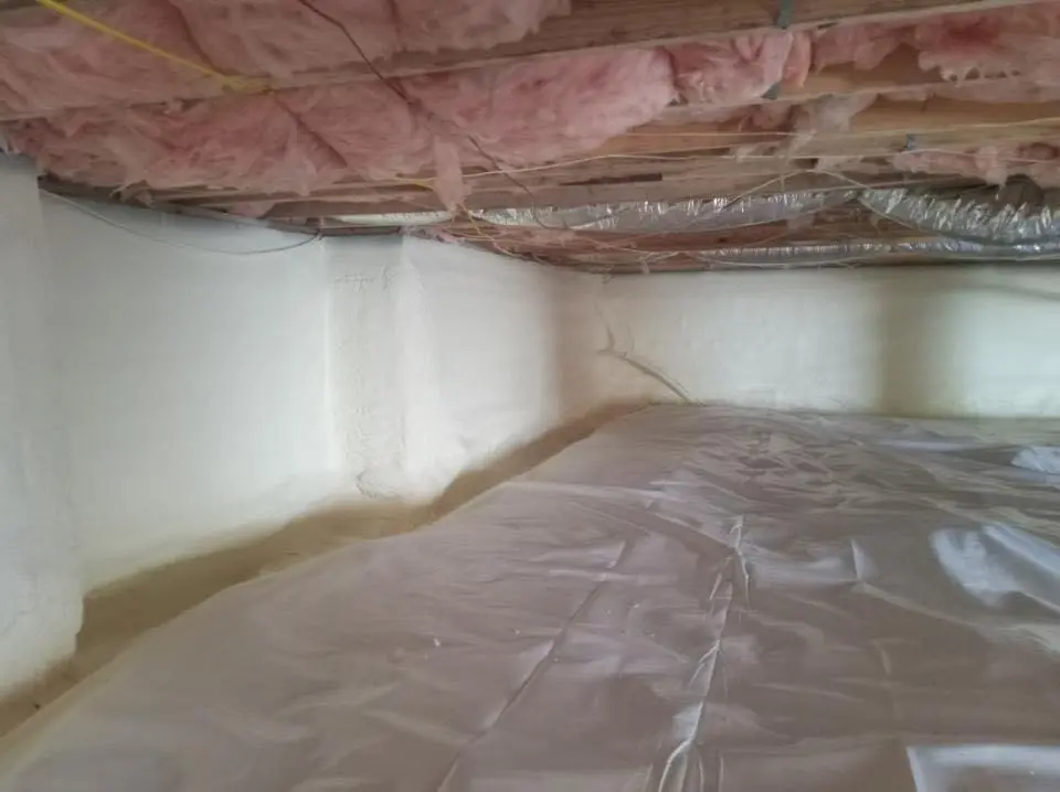 Crawl space encapsulation with closed-cell spray foam for Attic Insulation in Wake Forest